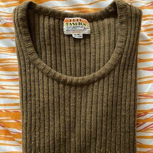Vintage Full Fashion Brand Pull-Over Sweater Vest - Brown - "Women's" Large